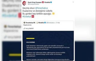 Sivasspor’dan Fenerbahçe’ye geçmiş olsun mesajı
