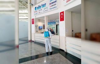 Terminallerde dezenfekte çalışmaları devam ediyor