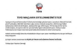 TSYD’den federasyona ’erteleme’ çağrısı!