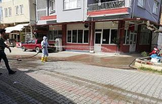 Yenipazar sokakları dezenfekte edildi