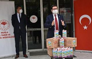 10 ton süt dağıtımı yapıldı