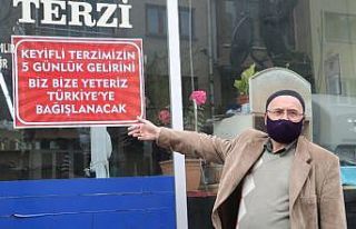 64 yaşındaki terzi, 5 günlük gelirini bağışlayacak