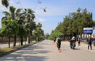 Adana’da helikopterli denetim