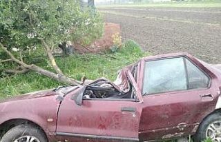 Akyazı’da otomobil şarampole yuvarlandı: 1 yaralı