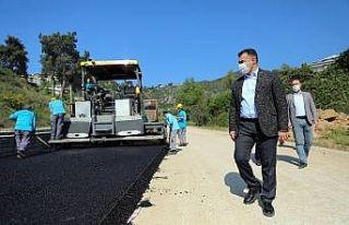 Alanya Belediyesinin asfaltlama çalışmaları
