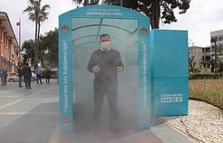 Alanya’da korona virüse karşı dezenfeksiyon tüneli...