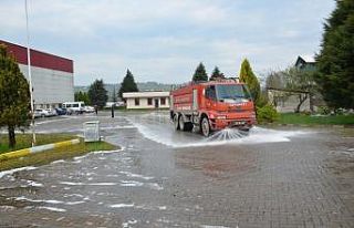 Alaplı’da fabrikalar dezenfekte edildi