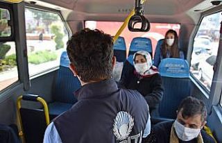 Aliağa’da toplu taşımalara güvenli mesafe denetimi
