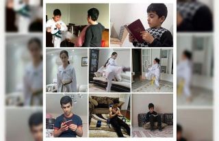 Antrenmanlarını evde sürdüren sporculara antrenörler...