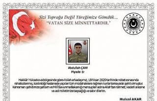 Bakan Akar’dan şehit asker için başsağlığı...