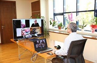 Başkan Çiftçi, dernek başkanlarıyla video konferansla...