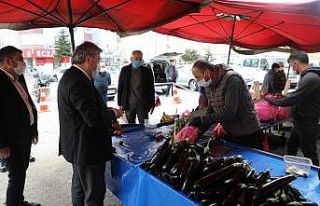 Başkan Palancıoğlu pazar yerinde korona virüs...