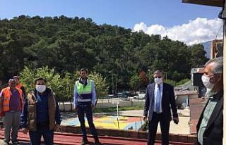 Başkan Topaloğlu Lise caddesindeki çalışmaları...