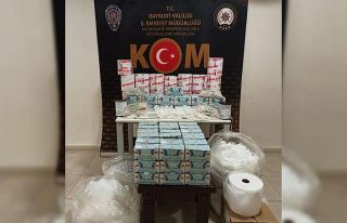 Bayburt’ta kaçak maske imalatı yapan 2 işyerinden...
