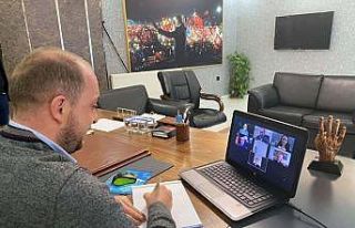 Belediye başkanları ile telekonferans sistemiyle...