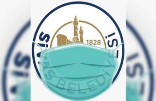 Belediye logosuna maske taktı