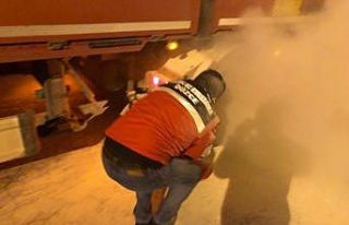 Bolu Dağı’ndan inen kamyon uygulama noktasında...