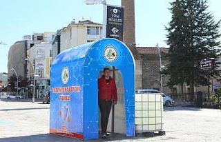 Bolu’da, dezenfeksiyon tüneli hizmete girdi