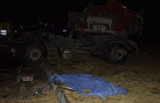 Burdur’da arpa yüklü tır yoldan çıkıp refüje...