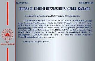 Bursa Valiliğinden kasap, manav, şarküteri ve yufkacı...