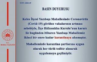 Bursa’da bir köy karantina altına alındı