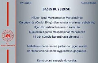 Bursa’da bir mahalle karantina altına alındı