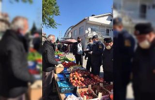 Çardak pazarında korona virüs denetimi