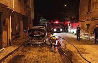 Edirne’de araç yangını