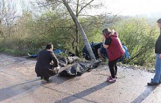 Elektrik direğine saplanan otomobildeki ölü sayısı...