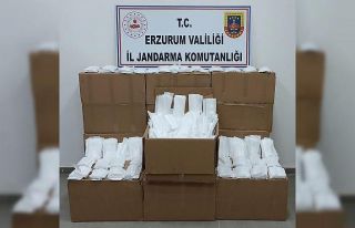 Erzurum’da kaçak maske operasyonu