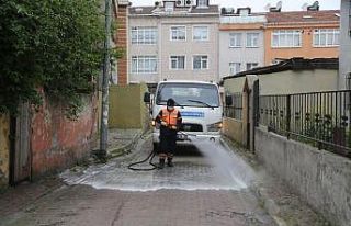 Eyüpsultan’ın sokakları dezenfekte ediliyor