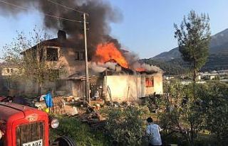 Fethiye’de tek katlı evde çıkan yangın korkuttu
