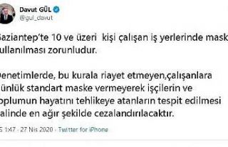 Gaziantep’te maske zorunluluğu