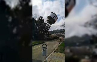 Giresun’da su kulesi kontrollü bir şekilde yıkıldı