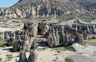 Hayalet şehir Kapadokya havadan görüntülendi