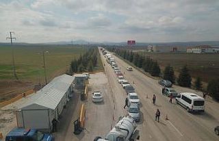 Jandarmanın virüs denetimi havadan görüntülendi