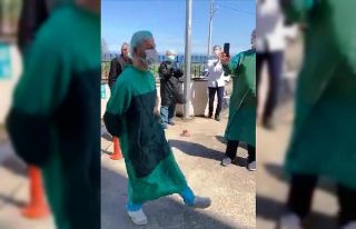 Kemençe ile hastaneden cıktı