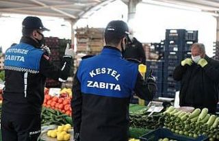 Kestel’de pazar yerlerinde korona virüs tedbirleri