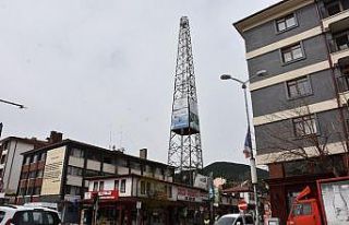 Kızılcahamam’da eski telsiz direği kaldırıldı