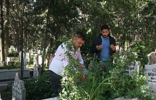 Korona virüs nedeniyle mezarlıklara ziyaretler azaldı