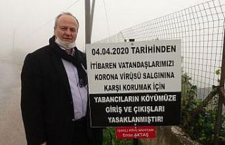 Korona virüse karşı köy girişinde 24 saat nöbet...