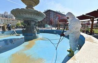 Mamak’ta süs havuzları temizleniyor