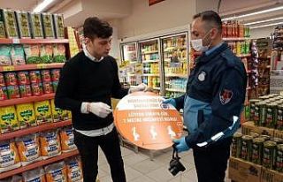 Marketlere dezenfektan ve maske denetimi