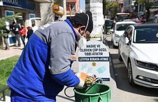 Maske atıklarına özel çöp sepeti
