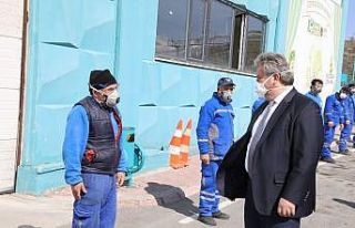 Melikgazi geri dönüşüm tesisinde çalışmalar...