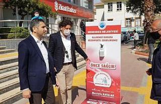Menderes’te el dezenfekte üniteleri devrede