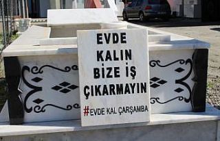 Mezar taşı ile ilginç "Evde Kal" çağrısı:...