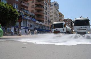 Mezitli’de korona virüsle mücadele çalışmaları...