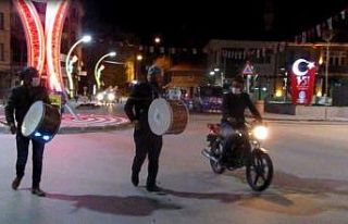 Motorize Ramazan davulculardan, Korona virüs tedbirleriyle...