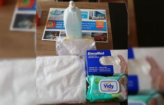 Muhtarlara Korona kiti dağıtıldı